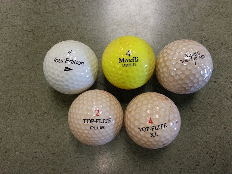 golf balls after removal
